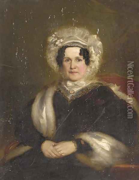 Portrait of Mrs Williams, seated half-length Oil Painting - Henry William Pickersgill