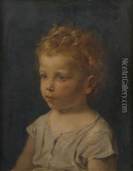 Portrait De Jeune Enfant Oil Painting - Constantin Meunier