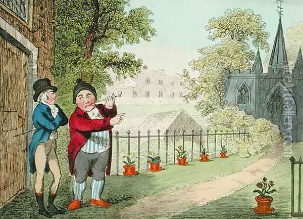 Shewing a Garden, engraved by Isaac Cruikshank (1756-c.1811), published 1796 Oil Painting - George Moutard Woodward