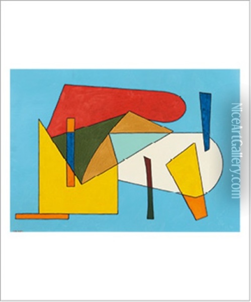Composition Abstraite, 1952-1953 Oil Painting - Atanasio Soldati