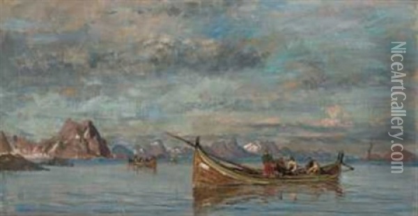 Fiske Utenfor Svolvaer Oil Painting - Gunnar Berg