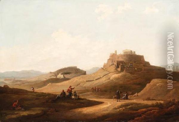 The Acropolis, Athens Oil Painting - Charles Fellows