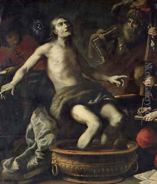 The Death of Seneca, 1633 Oil Painting - Claude Vignon