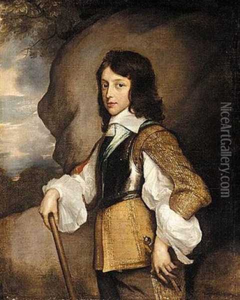 Portrait Of Henry Stuart, Duke Of Gloucester, When A Boy Oil Painting - Adriaen Hanneman