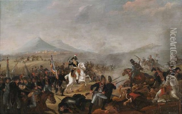 Napoleon In Der Schlacht Von Marengo Oil Painting - Jean-Simon Berthelemy