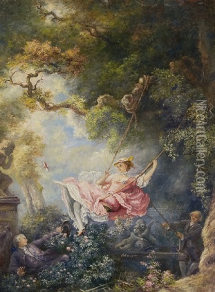 Die Schaukel Oil Painting - Jean-Honore Fragonard