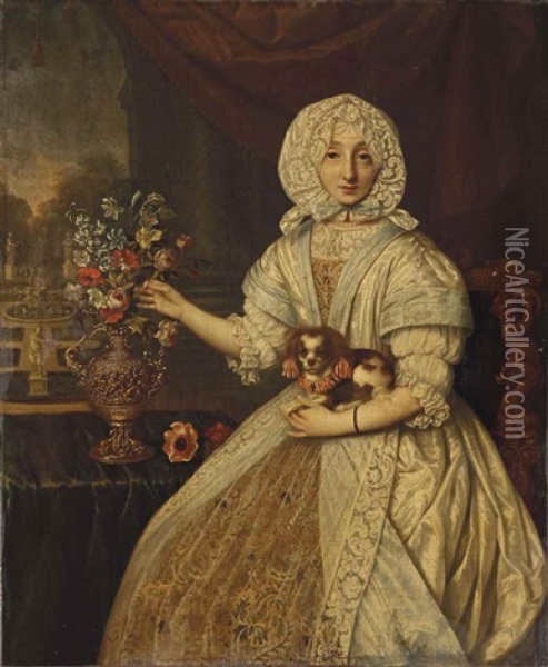 Portrait D'une Dame De Qualite Oil Painting - Henri Gascars