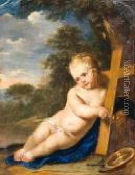 Le Christ Enfant Cuivre. Oil Painting - Carlo Maratta or Maratti