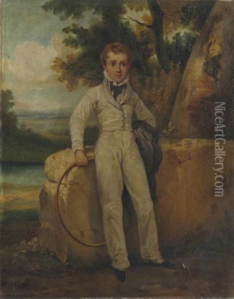 Portrait Du Marquis Henri De Castellane (1814-1847) Oil Painting - Carle Vernet