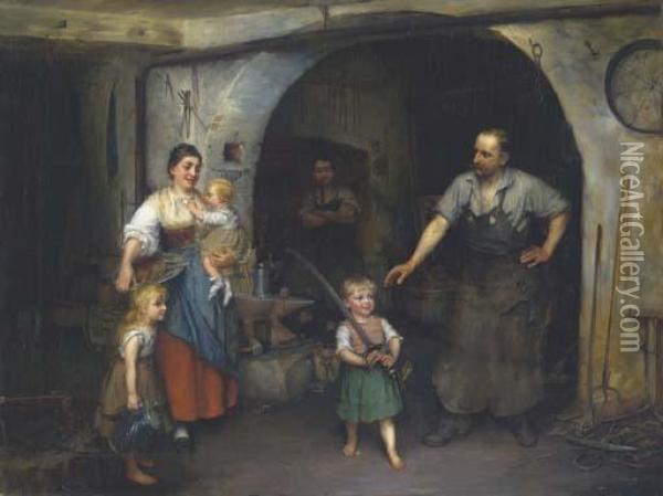 The Littlest Soldier Oil Painting - Heinrich Burckhardt