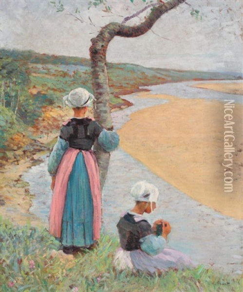 Breton Women At The River Oil Painting - Nicolae Grant