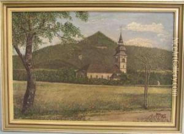Dorfkirche Oil Painting - Henry Hoppner Meyer