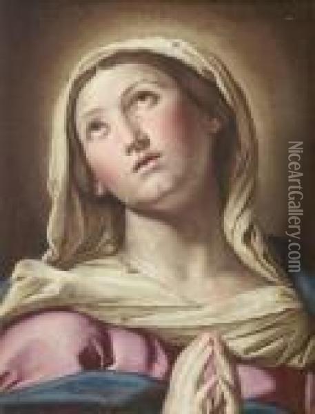 The Madonna In Prayer Oil Painting - Giovanni Battista Salvi