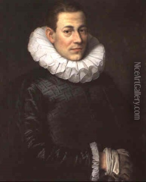 Portrait De Gentilhomme Oil Painting - Adriaen Hanneman