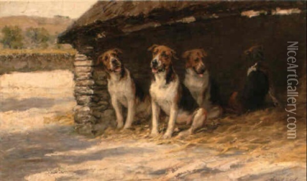 Fox Hounds Oil Painting - Maud Earl