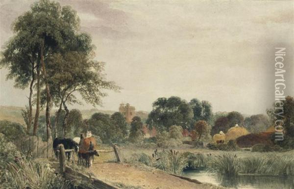 Cookham-on-thames, Berkshire Oil Painting - Peter de Wint