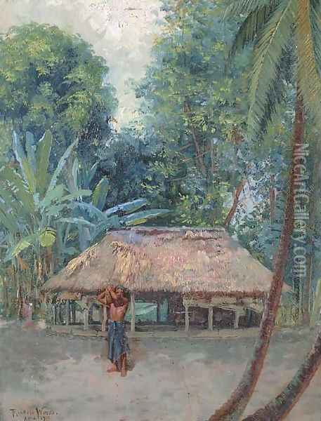 Samoan Landscape Oil Painting - Theodore Wores