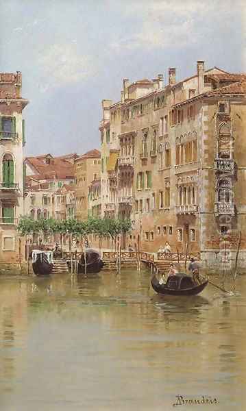 A view on a canal in Venice Oil Painting - Antonietta Brandeis