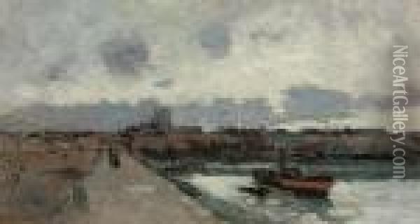 On The Seine, Rouen Oil Painting - Albert Lebourg