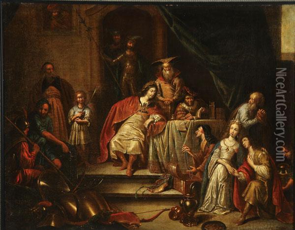 Volumnia Before Coriolanus Oil Painting - Jacob Willemsz de Wet the Elder