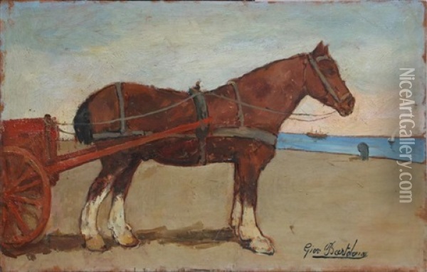 Cavallo Da Tiro Sul Mare Oil Painting - Giovanni Bartolena