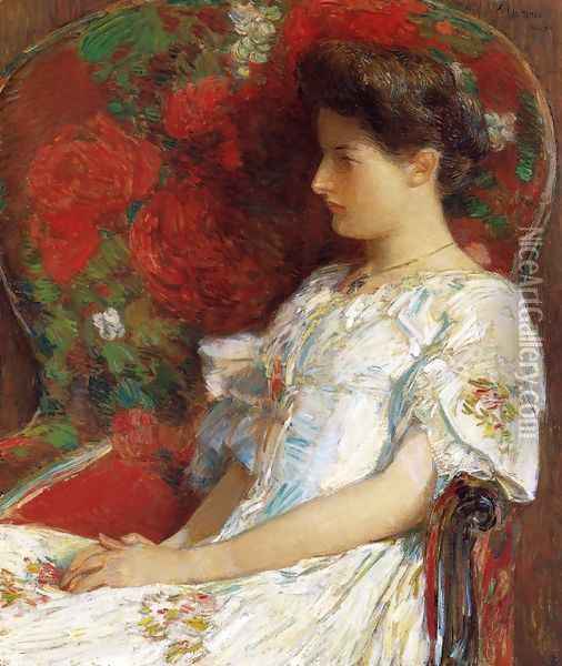 The Victorian Chair Oil Painting - Frederick Childe Hassam