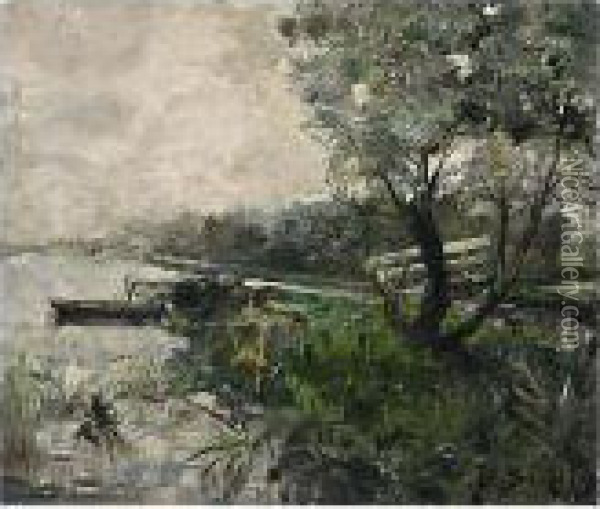 Zomerlandschap Oil Painting - Victor Bauffe