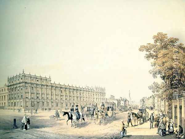 The Treasury, Whitehall, pub. by Lloyd Bros. & Co. 1852 Oil Painting - Edmund Walker