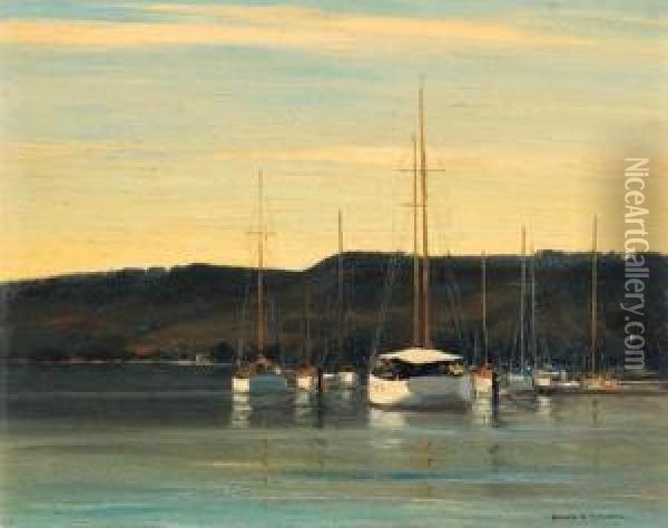 The Marina Oil Painting - Alfred Mitchell