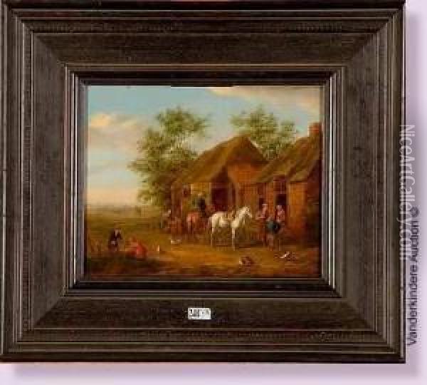 La Halte Des Cavaliers Oil Painting - Barent Gael