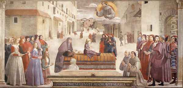 Resurrection of the Boy 1482-85 Oil Painting - Domenico Ghirlandaio