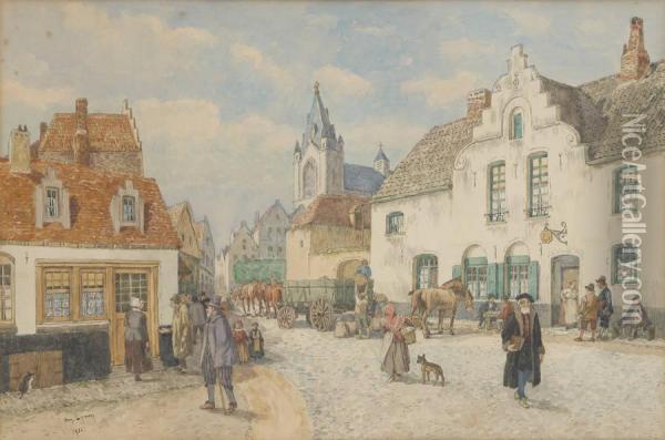 La Grand'rue Oil Painting - Amedee Ernest Lynen
