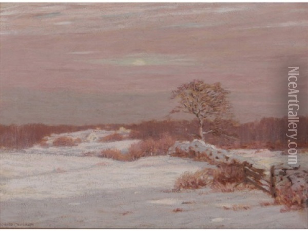 Snowbound Oil Painting - Leonard Ochtman