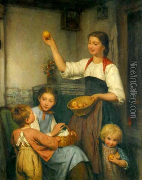 Die Alterer Schwester Oil Painting - Albert Anker