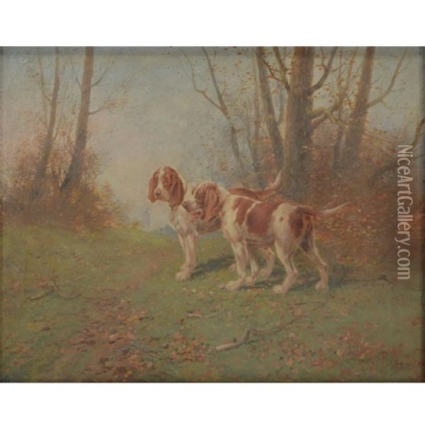 Two Spaniels Oil Painting - Eugene Petit