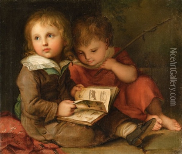 The Painter's Children - Carl Christian And Friedrich Vogel Oil Painting - Christian Leberecht Vogel