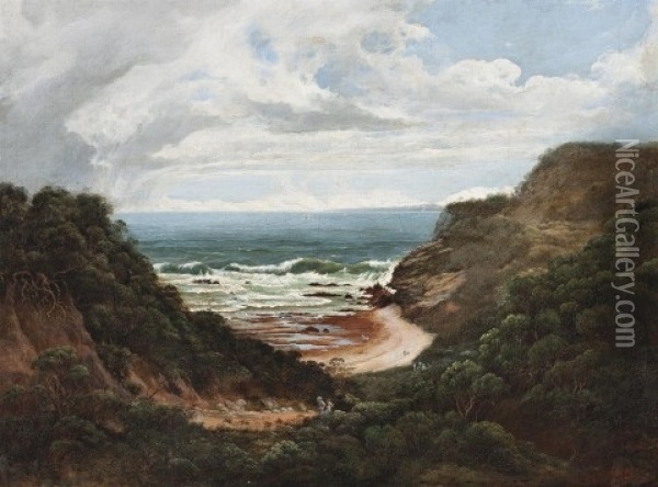 Ocean Beach, Sorrento Oil Painting - Isaac Whitehead