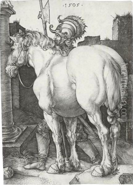 The Large Horse 2 Oil Painting - Albrecht Durer