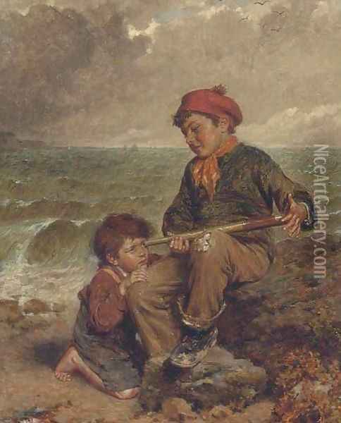 Playmates Oil Painting - Edwin Thomas Roberts