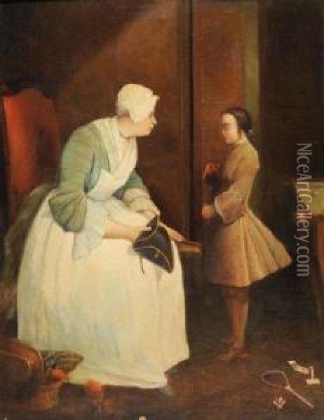 La Gouvernante Oil Painting - Jean-Baptiste-Simeon Chardin