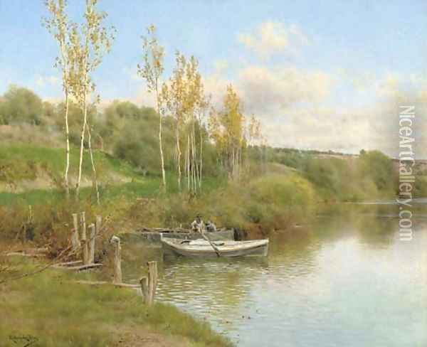 A Summer Day Oil Painting - Emilio Sanchez-Perrier
