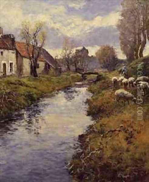 By The Banks of the Loing Montigny Oil Painting - Frederick Charles Vipont Ede