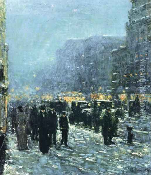 Broadway and 42nd Street Oil Painting - Childe Hassam