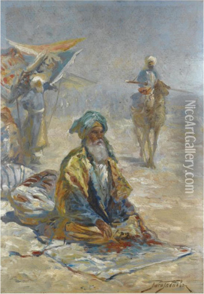 Praying Elder Oil Painting - Georgii Ivanovich Gabashvili