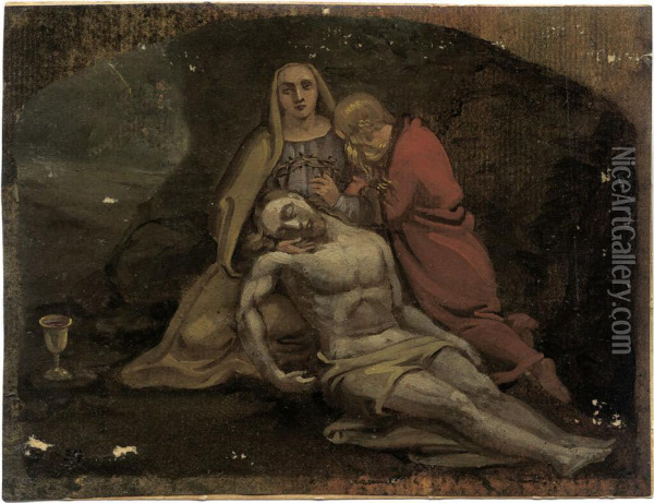 Die Beweinung Christi Oil Painting - Ludwig Emil Grimm