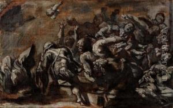 Strage Degli Innocenti Oil Painting - Valerio Castello