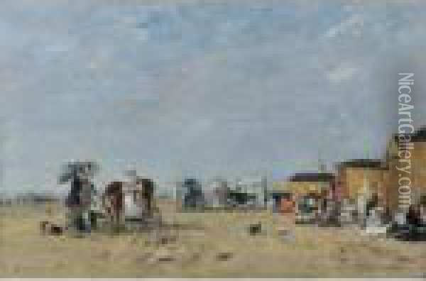 Berck. La Plage Oil Painting - Eugene Boudin