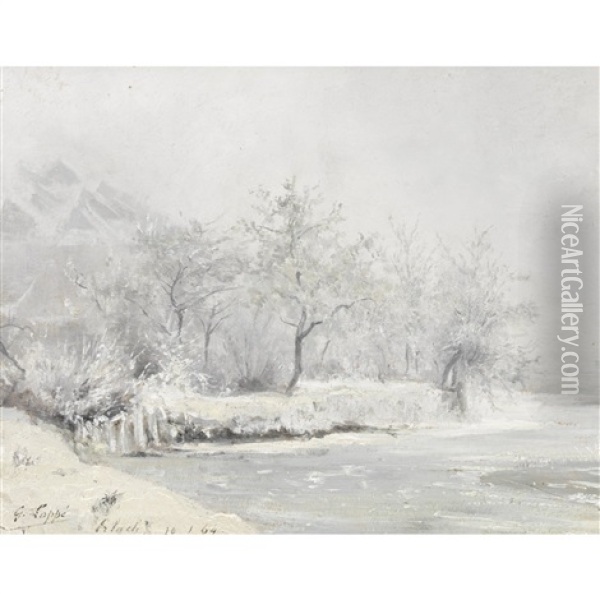 Winterlandschaft Bei Erlach Oil Painting - Gabriel Loppe