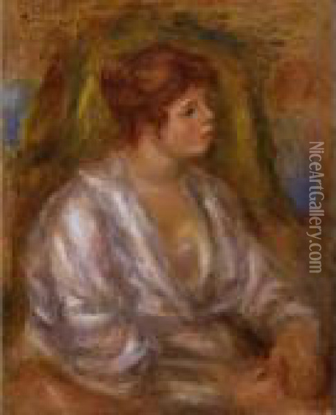Portrait De Femme Oil Painting - Pierre Auguste Renoir