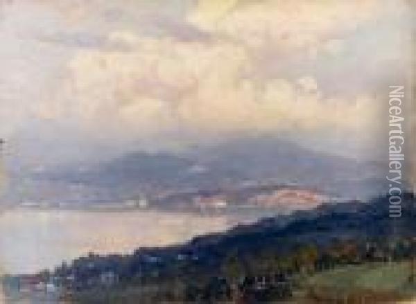 Il Lago Maggiore - 1931 Oil Painting - Achille Beltrame